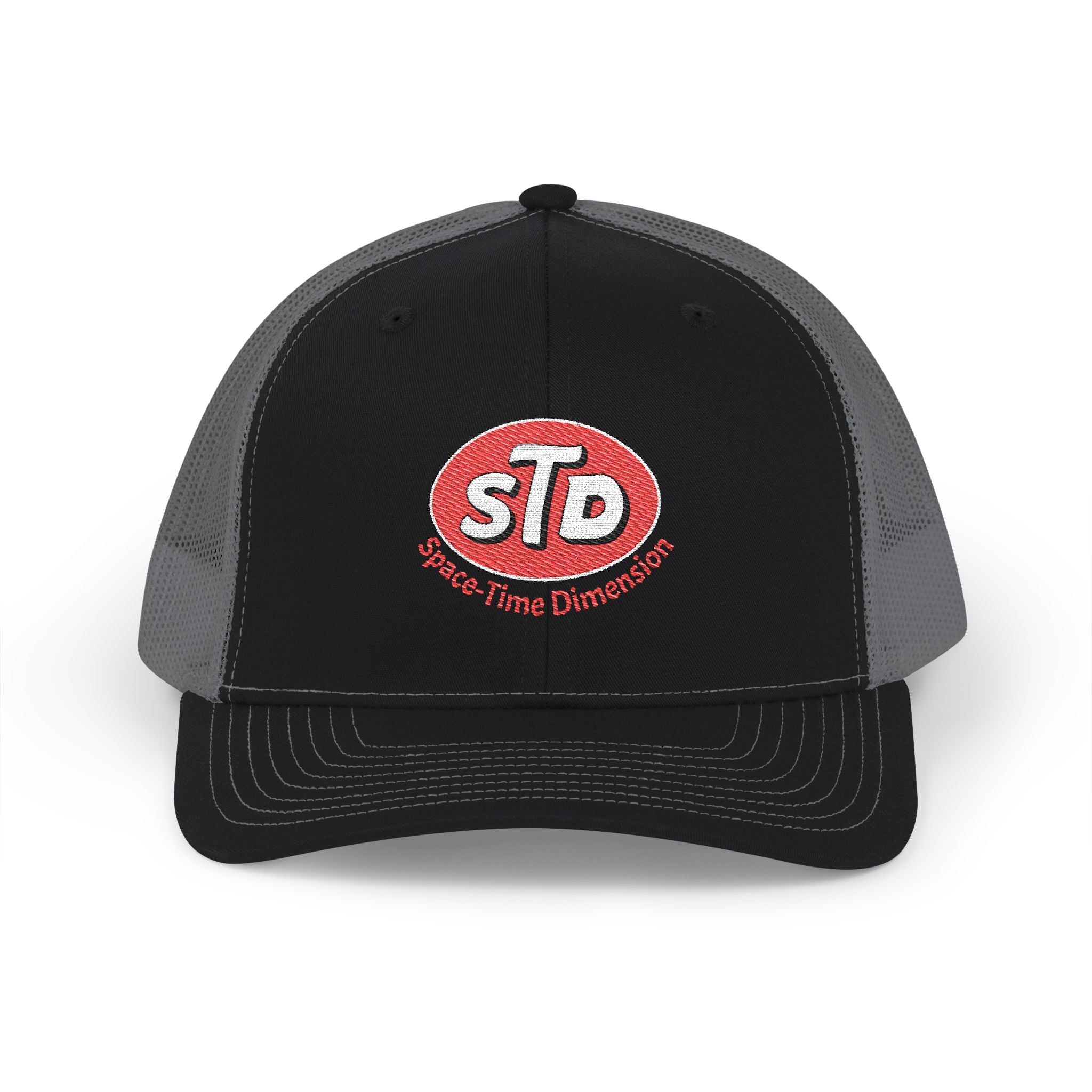 Clean Space-Time Dimension embroidered logo Snapback Trucker Cap | retro sci-fi patch