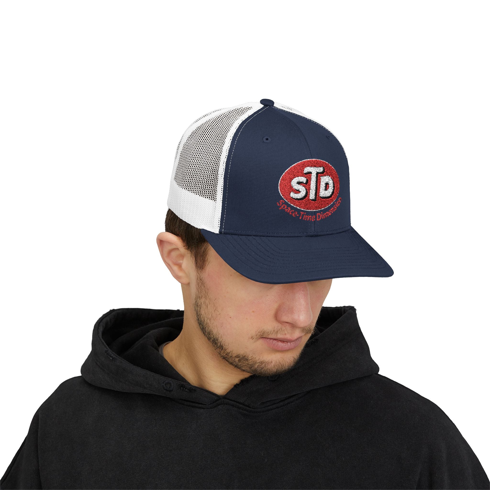 STD Vintage Logo Snapback Trucker Cap — Classic Retro Mesh Baseball Hat
