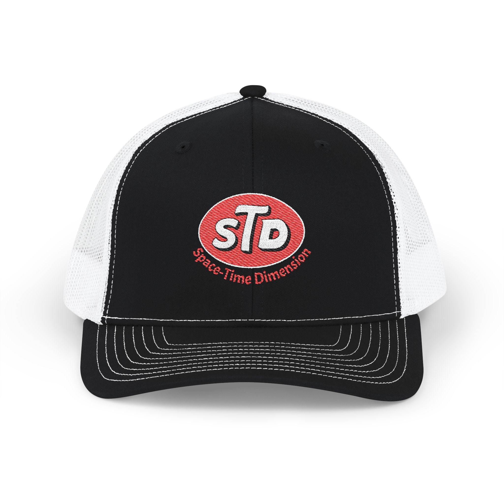 Clean Space-Time Dimension embroidered logo Snapback Trucker Cap | retro sci-fi patch
