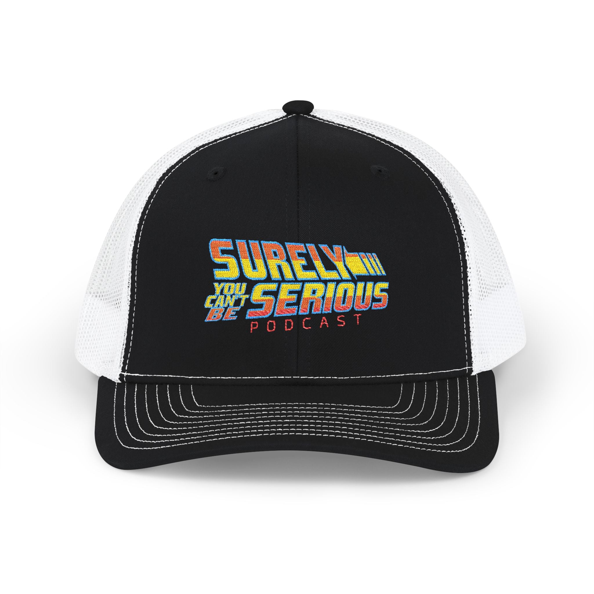 Surely You Can't Be Serious embroidered logo Snapback Trucker Cap | retro sci-fi patch