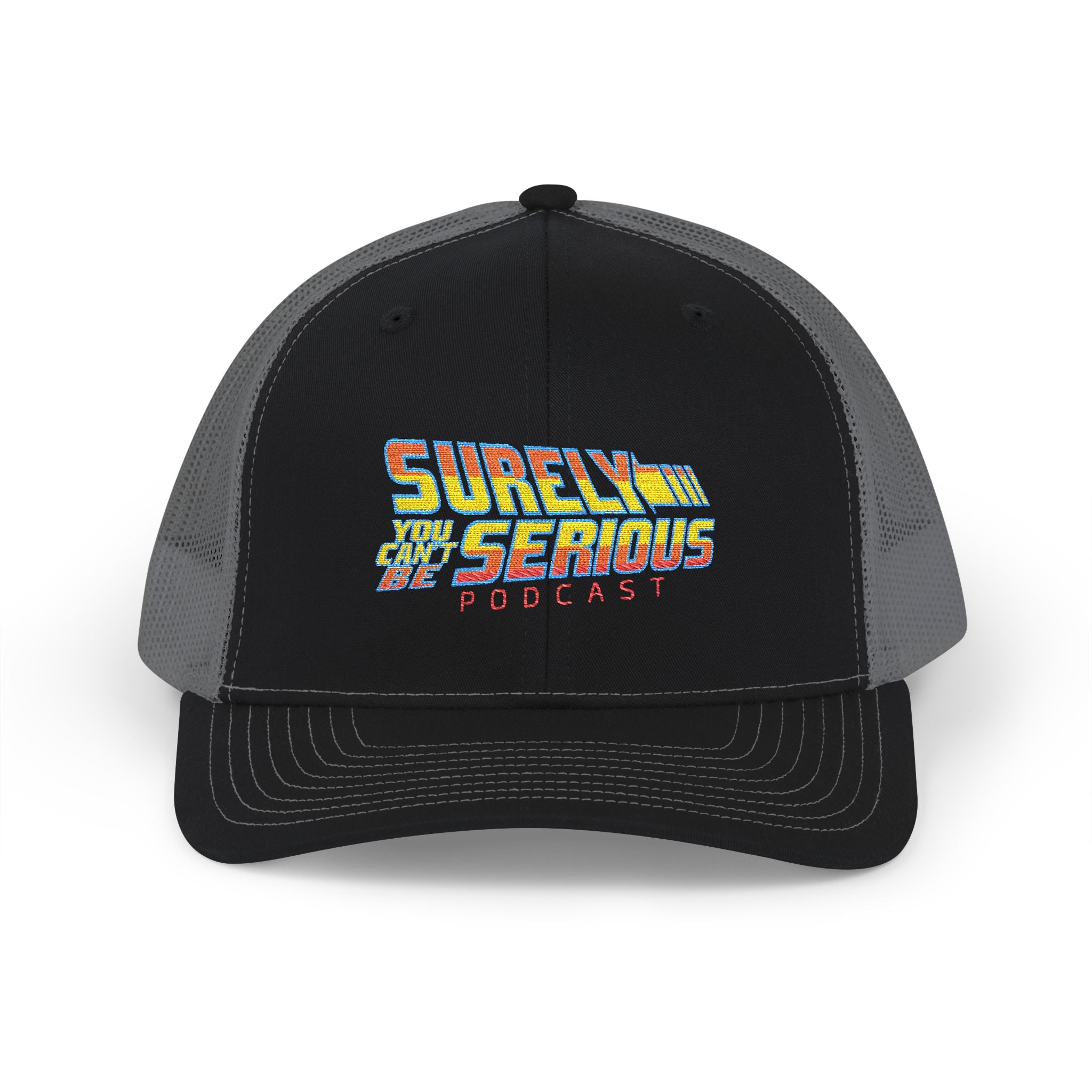 Surely You Can't Be Serious embroidered logo Snapback Trucker Cap | retro sci-fi patch