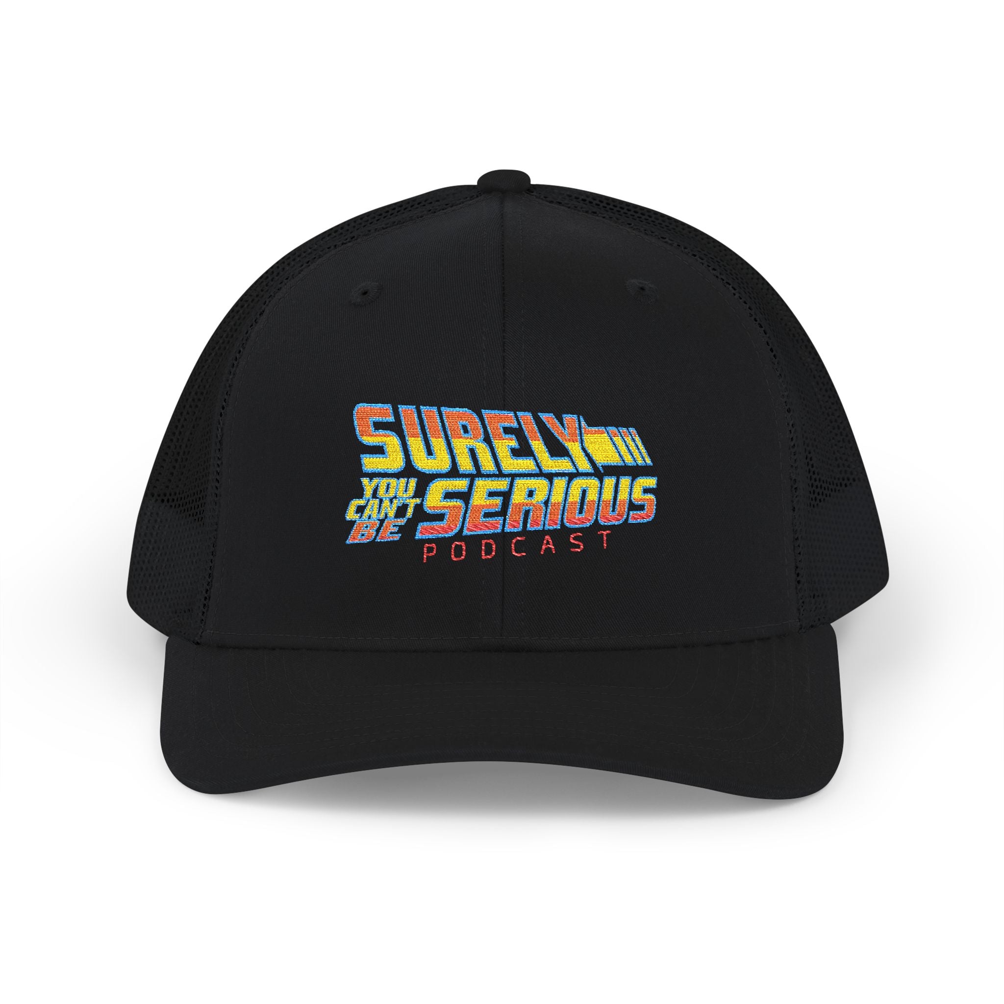 Surely You Can't Be Serious embroidered logo Snapback Trucker Cap | retro sci-fi patch