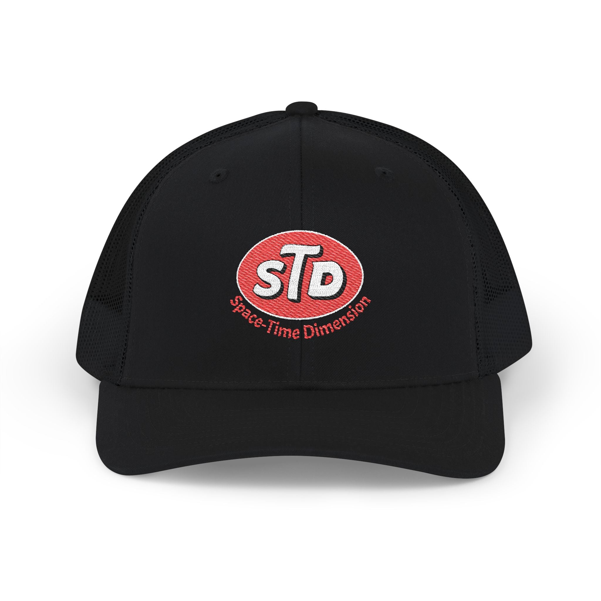 Clean Space-Time Dimension embroidered logo Snapback Trucker Cap | retro sci-fi patch